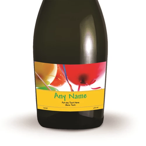 Personalised Prosecco - Birthday Balloons Label - Premium Quality